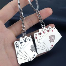 Keychains Stainless Steel Poker Keychain Funny Keyring Unisex Keyholder Fashion Jewelry Gift Keyfob AccessoriesKeychains