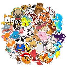 50Pcs Cartoon Cute Animal Stickers Skate Accessories For Skateboard Water Bottles Laptop Car Cup Computer Mobile Phone Decals Kids Gifts Toys