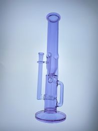 Unique Biao Glass purple style Smoking Pipes with 38cm height 14mm joint high quantity