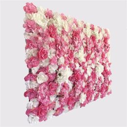 Decorative Flowers & Wreaths Artificial Flower Panels 16 X 24" Wall Background Silk Rose For Backdrop Wedding DecorationDecorative