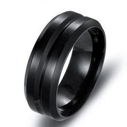 Band Rings Jewellery 2021 Fashion Men Stainless Steel Tungsten Ring Mens Black Trendy Party Metal Drop Delivery Gb7F4