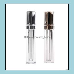 Packing Bottles Office School Business Industrial Wholesale 8Ml Plastic Lip Gloss Packaging Containers Gold S Dhcc0