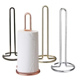 Vertical Wrought Iron Kitchen Dining Table Roll Paper Holder Desktop Rack Display Stand 220611