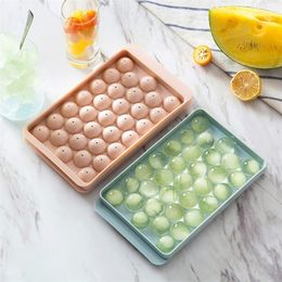 Plastic Molds Ice Tray 1833 Grid 3D Round Home Bar Party Use Ball Cube Makers Kitchen DIY Cream Moulds 220531