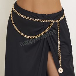 Fashion Simple Metal Waist Chain Clothing Accessories Multi-layer Waist Chains Hip Hop Long Tassels Body Jewellery Gift