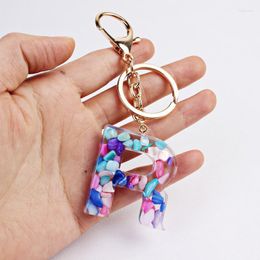 Keychains Fashion Creative 26 Initials Letter Pendant Temperament Key Chain Acrylic A To Z Keyrings Car Ring Simple Cute Party GiftKeychains