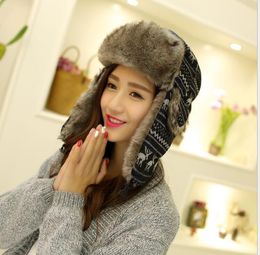 Berets High Quality Solid Winter Hat For Men Women Unisex Black Earflap Cap Russian Fur Ushanka Bomber