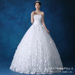 Other Wedding Dresses 2022 Strapless Dress Beautiful Flower Gown Plus Size Custom Made Princess Lace Up Vestido De Noiva