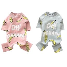 Cotton Pet Jumpsuit Banana Cat Pet Clothes For Dogs Pyjamas Autumn Winter Pets Dogs Clothing S3XL Dog Clothes For Dog Chihuahua 201102