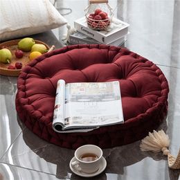 Nordic Velvet Tatami Floor Cushion Meditation Futon Thick Sofa Couch Bench Round Back Seating Pouffe Cushion Pillow Indoor Outdoor 220402