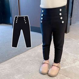 Baby Jeans Button Fly Toddler Jeans Spring Autumn Kids Jeans Girls Casual Style Kid Clothes 210412