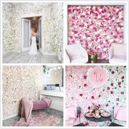 Decorative Flowers & Wreaths 40x60cm Artificial Flower Wall Panel 3D Backdrop Silk Rose For Wedding Decoration Home Decor Backdrops Baby Sho