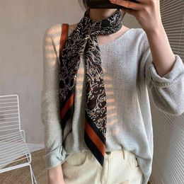 2021 luxury brand spring and autumn 90*90cm wild square summer sunscreen shawl female soft silk scarf