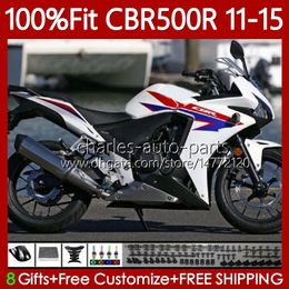 OEM Fairings Kit For HONDA CBR 500 R CC 500R RR 2011 2012 2013 2014 2015 Body 126No.66 CBR500RR CBR500 RR 11-15 CBR500R 11 12 13 14 15 Injection Mould Bodywork Red blue white