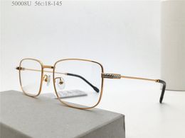 New fashion design optical glasses 50008U square metal frame transparent lens simple and business style versatile pop eyewear top quality