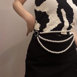 Belts Fashion Love Pearl Chain Belt Multi-layer Design Thin Waist AccessoriesBelts