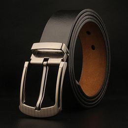 Belts Selling High Quality 3.8cm Broadband Men's Two-layer Cowhide Belt Pin Buckle 180cm Large Size Long Business Formal BeltBelts