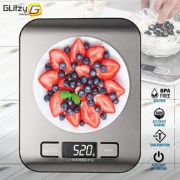 Digital Multifunction Food Kitchen ScaleStainless Steel11lb 5kg Stainless Steel Platform with LCD Display Silver Featur 201211