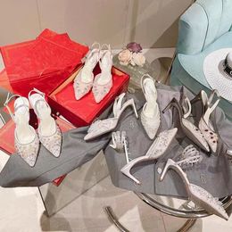 Designers saltos sandálias femininas saltos vermelhos saltos Crystra Diamond Wedding Shoes com caixa