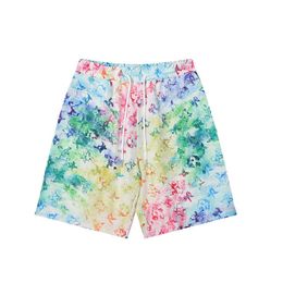 Ss Summer Men Board Shorts Contrast Colour Letter Pattern Fashion Ins Hot Swimwear Trendy Breathable Beach Swim