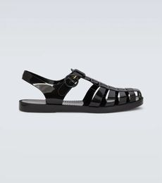 men women fashion Rubber Jelly Flat Sandals Fisherman Sandals with Gold buckle size euro 35-44