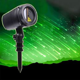 Green Meteor Shower Effect Light Waterproof Outdoor Garden Lawn Light For Home Decor Christmas Laser Projector Light With Remote Control