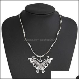 Pendant Necklaces Pendants Jewelry Womens Vintage Butterfly Tibetan Sier Fashion Gift National Style Women Diy Necklace Drop Delivery 2021