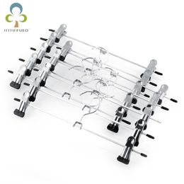 Cabidores de 5pcslot para roupas de aço inoxidável Clipe Stand Hanger Salia Kid Cabine ajustável Cabide WYQ 220809