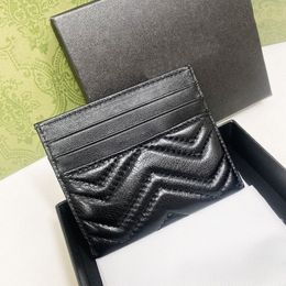 2023 High Quality Designer Men Women Credit ID Card Holder Real leather Wallet black Bee Tiger Snake mens purse Fashion Cardholder Case Luxury bag with box