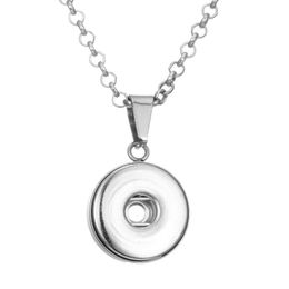 Pendant Necklaces Pendants Jewellery Sier Plated 18Mm Snap Button Necklace For Women Ginger Snaps Buttons Dhyho