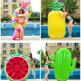 Inflatable Swimming Ring Giant Rainbow Pizza Banana Pool Lounge Adult Pool Float Mattres Life Buoy Raft Swimming Water Pool Toys P0803