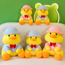New gentleman duck plush toy doll soft bow tie hat duck dolls trumpet pillow gift