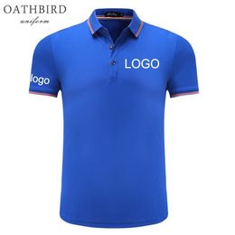 Custom Embroidered polo shirt with your own text design Customised high quality uniform polo for company work wear 220608