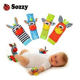 Sozzy Baby toy socks Baby Toys Gift Plush Garden Bug Wrist Rattle 3 Styles Educational Toys cute bright color247o
