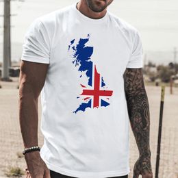 Men's T-Shirts Male Casual England Flag Print T Shirt Blouse Round Neck Short Sleeve Tops Long Guard SetMen's
