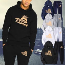 winter jacks Australia - Men's Tracksuits 2022 Jack Print Casual Hoodies Set Sweatshirts Men Streetwear Solid Color Pullover Tops Man Autumn Winter Spoort Suit