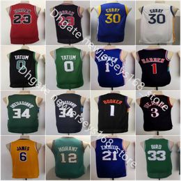 Stitched Youth Basketball Giannis James Antetokounmpo Allen Iverson Harden Stephen Curry Joel Embiid Devin Booker Jayson Tatum Ja Morant Bird Jersey Wholesale