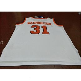 Chen37 Men #31 Dwayne Pearl Washingtonn College Basketball Jersey size S-6XL Syracuse Orange White or custom any name or number jersey