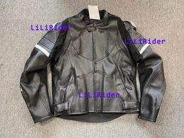 Motorradbekleidung Herren Rennjacke Motorrad Motocross Reiten Titan Schulterpolster Leder mit BaumwollfutterMotorrad