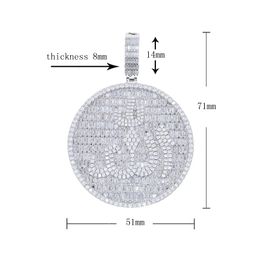 Iced bling Big Round Allah pendant paved full cz stone for women men hip hop cuban chain tennis chain necklace Jewellery drop ship