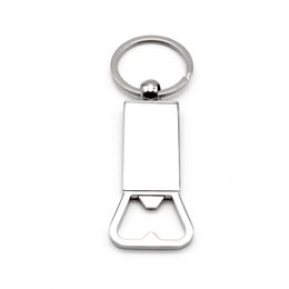 Sublimation Keychain Blanks Metal Bottle Opener Blank Key Rings Aluminum Heat Transfer Keychains