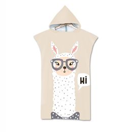 Towel Microfiber Creative Hooded Bath Alpaca Lama Printed Sanitary Products Daily Necessitie