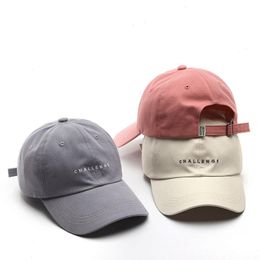 "change" Letter Printed Unisex Baseball Cap Spring Summer Solid Colour Cotton Adjustable Caps Hip-hop Hat