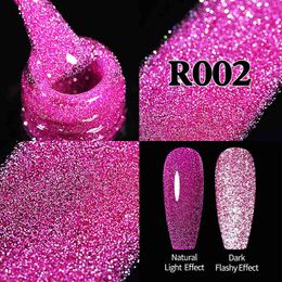 Nail Gel Toy Glitter Reflective Polish Shiny Rose Red Auroras Uv Led Varnish Soak Off s for Manicure 0328