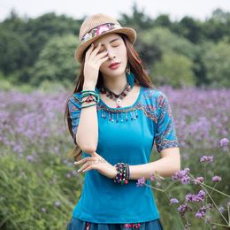 Ethnic Clothing Hanfu Chinese Traditional Vintage Blouse Women National Shirts Lady Flower Print Tops Retro Tang SuitEthnic