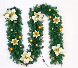 Christmas Rattan Artificial Garland 2.7m long with /without LED Light