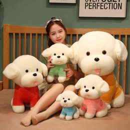 Pc Cm Kawaii Teddy Dog Plush Toy Beautiful Animal Wears Sweater Dolls Soft Stuffed Cushion For Children Birthday Decor J220704
