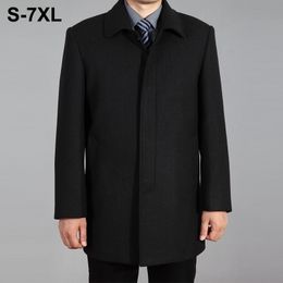 High Quality Men Wool Coat Autumn Winter Overcoat Wool Woolen Jacket Male Pea Coat Men Winter Long Coat Homme Plus Size 7XL 201116