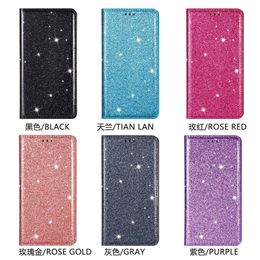 Glitter Leather Magnetic Flip Case for iphone 14 13 12 11Pro Max XS XR 8 7 6S Plus Samsung S22 Bling Wallet Card Holder Cover