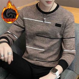 Men's Hoodies Long Sleeve Sweatshirt Spring autumn trend preppy style teenage boy male khaki dark gray 210924